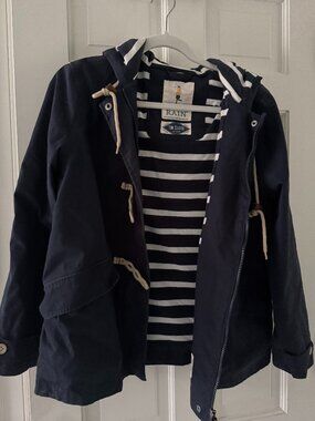 Sea Salt Cornwall Tin Cloth Outer Rain Coat Organic Cotton Size UK 12